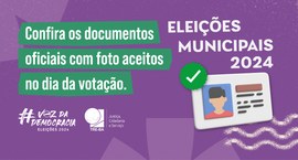 Pra todos verem: ilustração de um ícone de documento acompanhada do texto: “Eleições Municipais ...