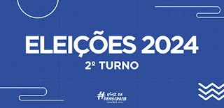 banner em azul com a frase Eleições 2024 2º turno